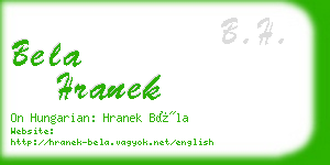 bela hranek business card